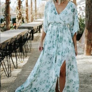 Baltic Born Kia Sage Floral Kimono Maxi Dress - L